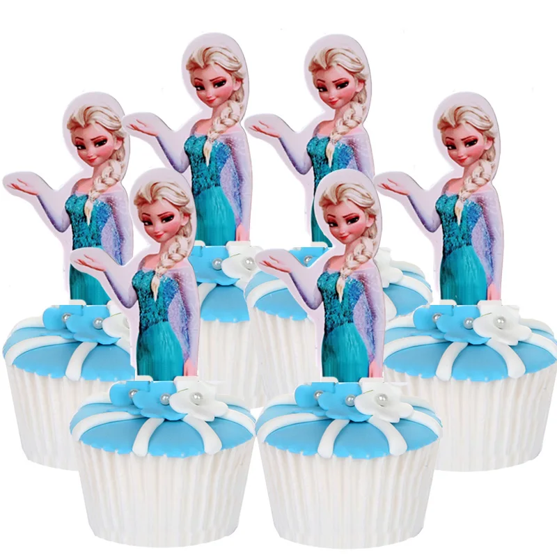 50 шт. красивая Замороженная Принцесса Эльза Ана Ариэль София Винни бумага кекс