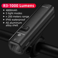 rockbros bicycle light cycling front light 1000lumen 4800mah power bank usb chargeable waterproof mtb bike lamp accessories