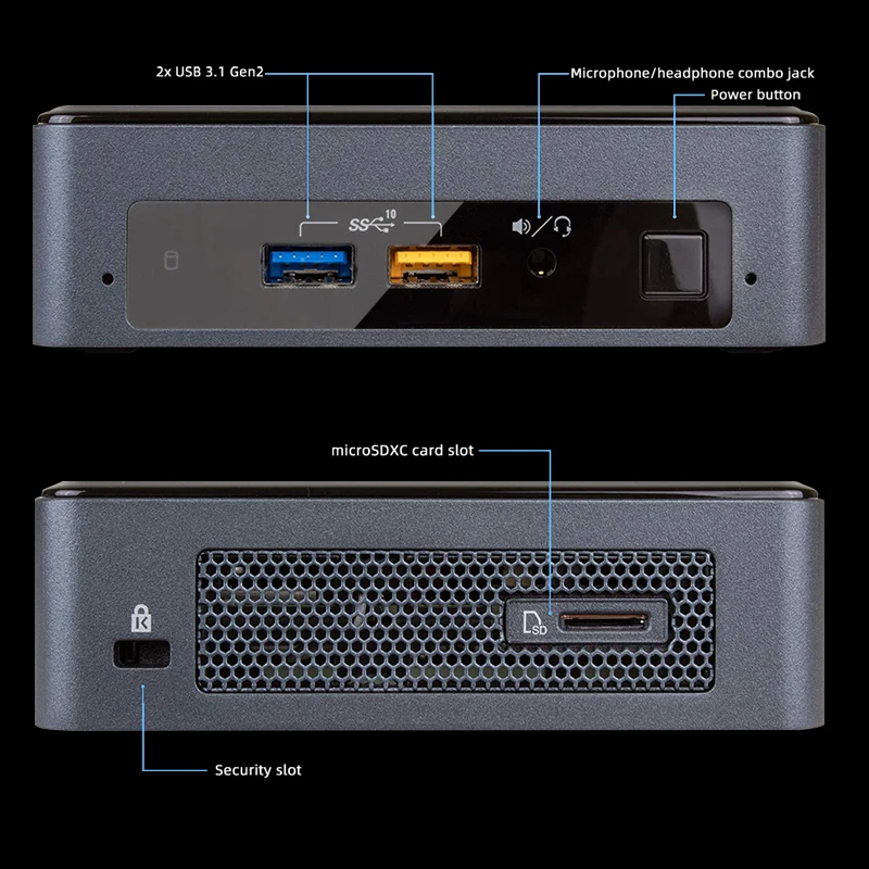 Мини-ПК Intel NUC NUC8i3BEK двухъядерный процессор DDR4 M.2 SSD Windows 10 Pro Wi-Fi Bluetooth 4K поддержка
