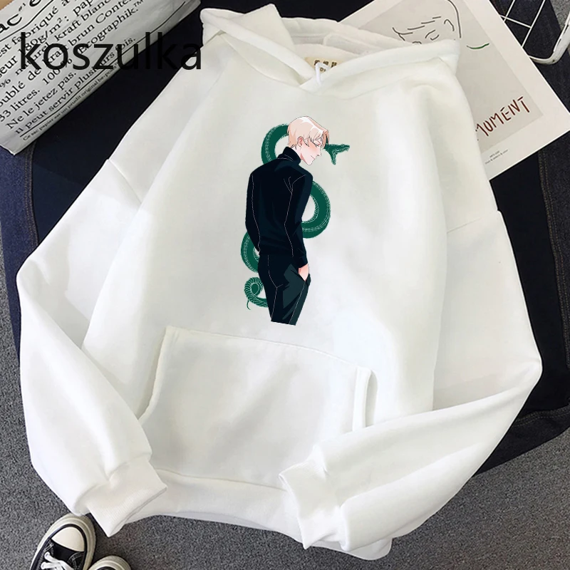 

Draco Malfoy With Green Snake Print Hoodie Women Casual Fleece Sudaderas Student Hoodies New Fashion Harajuku Sweatshirts Hooded