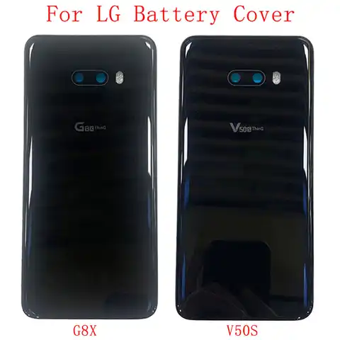 Задняя крышка батарейного отсека задняя панель Корпус чехол для LG G8X V50S Крышка батарейного отсека с объективом камеры фонарика запасные час...