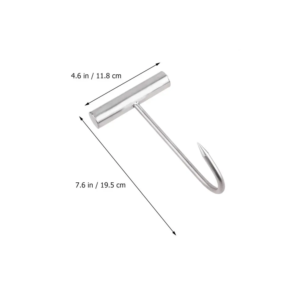 

Stainless Steel Meat Hook Practical Pork Hook Roasted T-Hook Useful Beaf Chicken Hook Kitchen Tool for Home Shop (20cm)