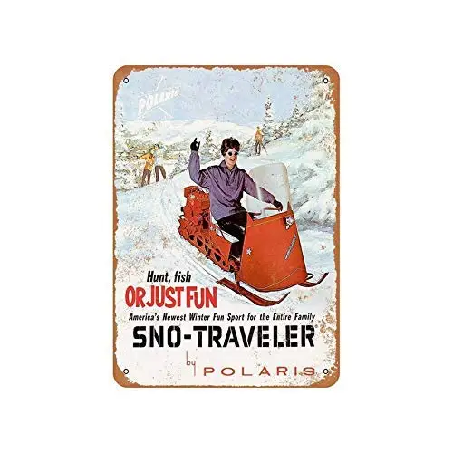 

Metal Sign Vintage Polaris SNO-Traveler Snowmobiles Metal Sign Art Dinning Room Kitchen Decoration Drinking Chic Wall Stickers 8