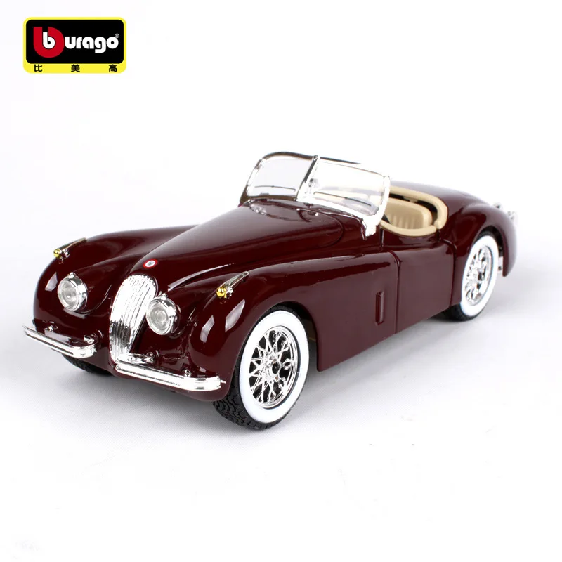 Bburago 1:24 Jaguar XK 120 Ретро имитационная модель для гонок брелок автомобильных ключей