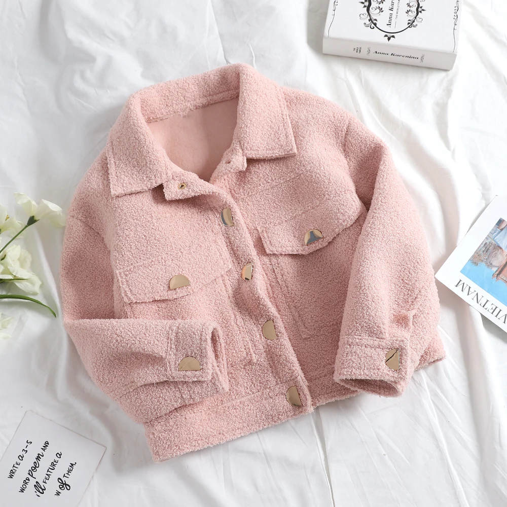 Женская куртка из искусственной овчины однотонная теплая верхняя одежда