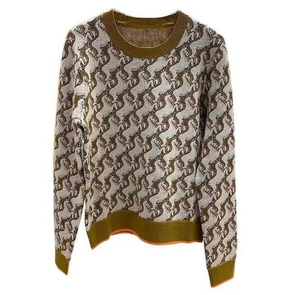 

2021 Women Knitted Sweaters luxury Casual Turtleneck Coat Pullovers Female embroidery Ladies Designers Clothes