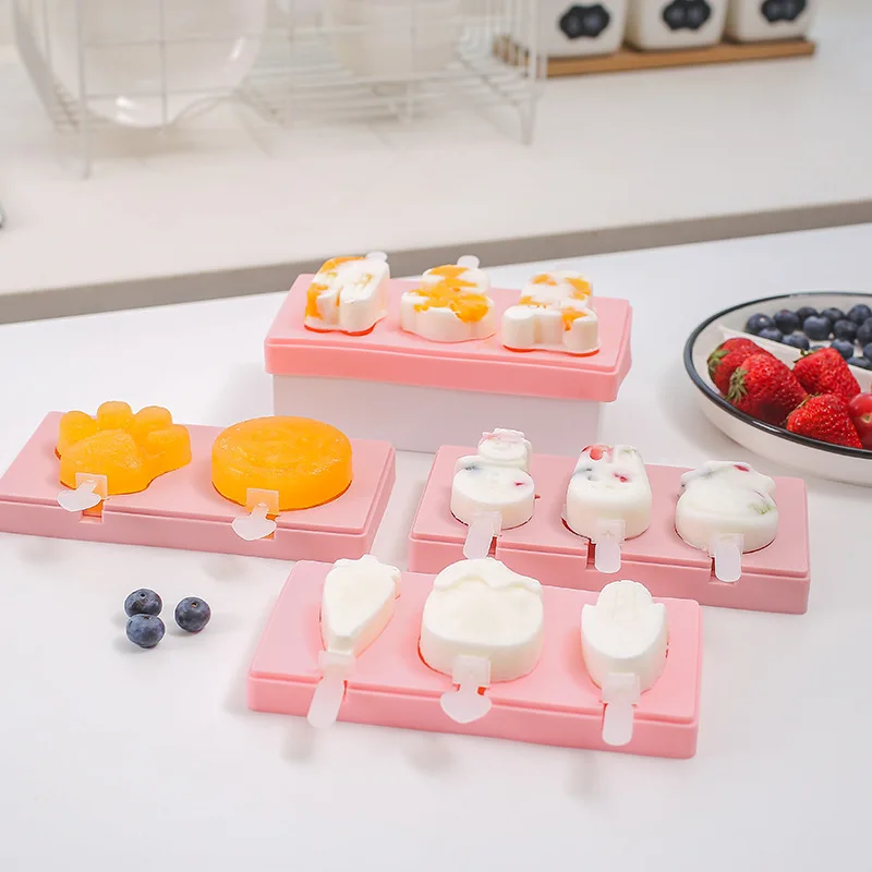 Новая силиконовая форма для мороженого с крышкой животных желе сделай сам