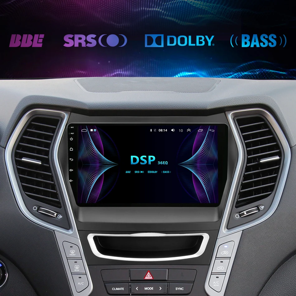 Jansite " Автомобильный радиоплеер для hyundai Santa fe 2013- Авторадио Android 2G+ 32G Сенсорное зеркало-link плееры с рамкой