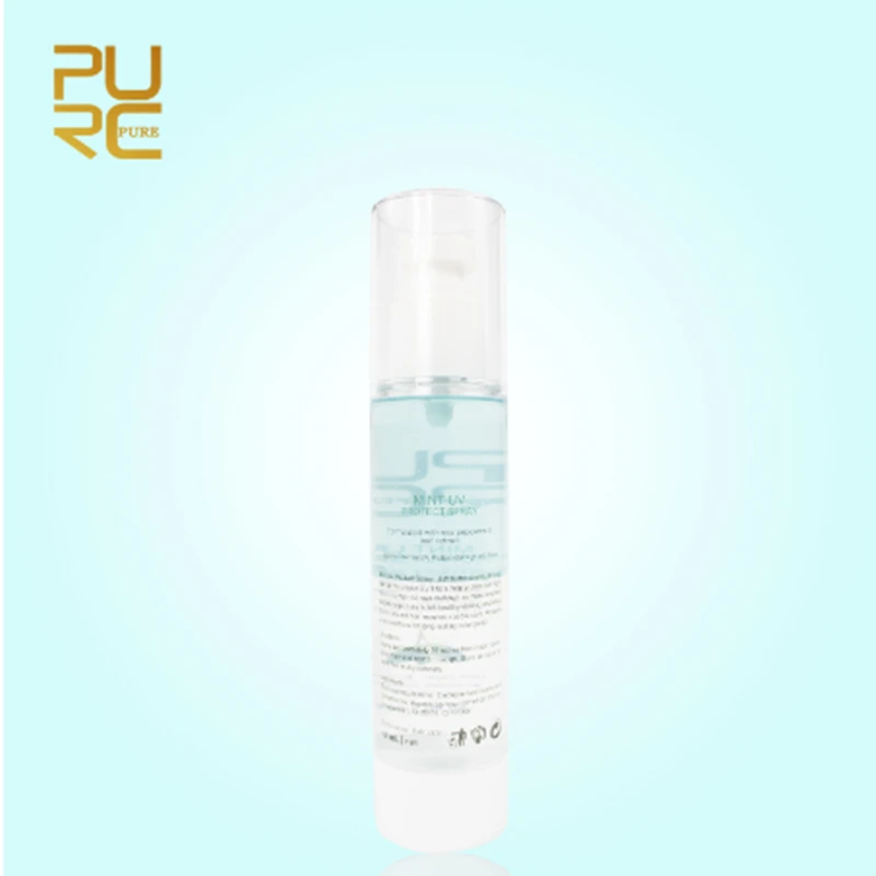 Фиолетовый мятный УФ спрей для защиты от лучей и восстановления волос|Уход за