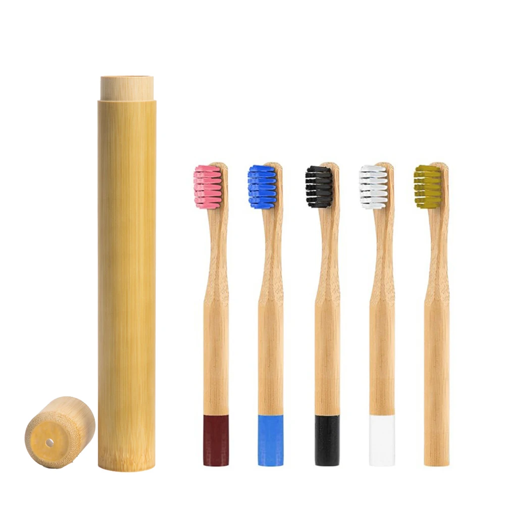 1/2 шт Экологичная краска зубная щетка бамбуковая трубка многоразовая