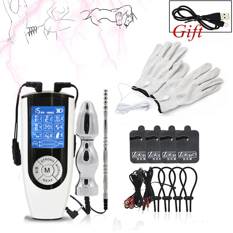 Анальная пробка с электрическим током зажимы для клитора массажные накладки