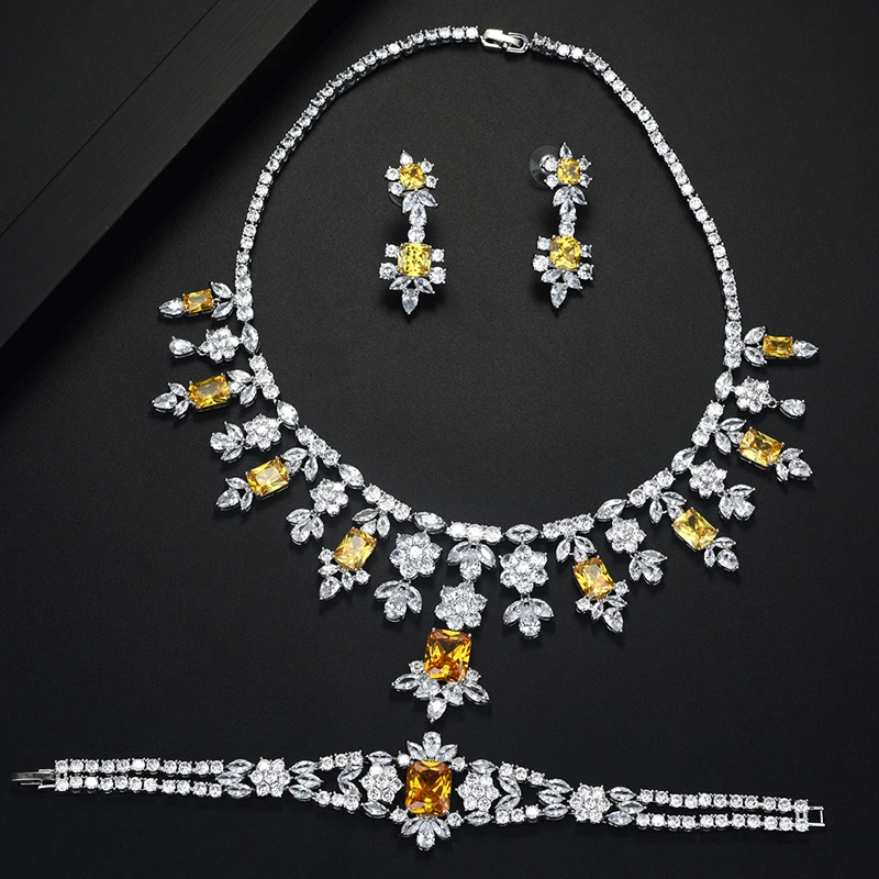 Be 8 новый комплект свадебных ювелирных изделий принцессы с AAA кубический камень