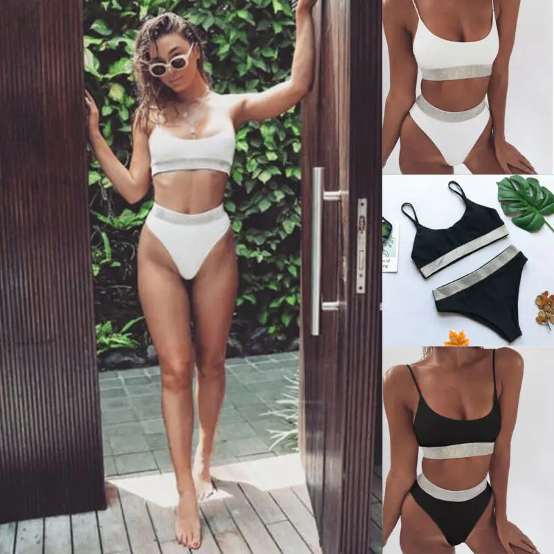 

Womens Push Up Padded Bra Bikini Set High Waisted Swimsuit Bathing Suit Swimwear