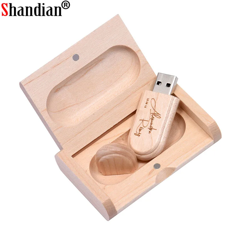 USB флеш накопитель SHANDIAN Maple деревянный 4 ГБ 8 16 32 64 1 шт.|USB флэш-накопители| |