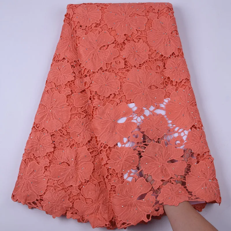 Желтый Африканский водорастворимый шнур кружева высокого качества Stof