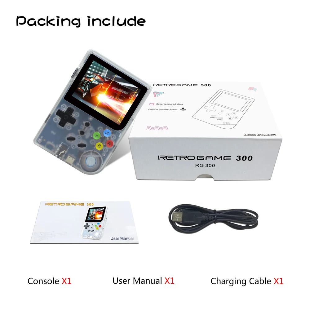 

NewZUIDID NEW RG300 Retro Game Console IPS Screen Double System 48G 5000 Games Portable Handheld Consola Player