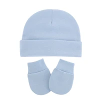 3pcs baby infants anti scratching cotton gloveshat set newborn face protection scratch mittens warm cap kit