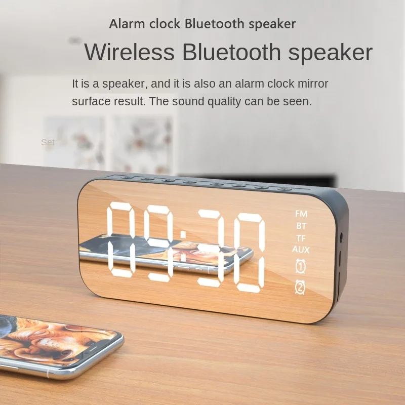 

Creative wireless bluetooth speaker mini portable multi-function card time mirror caixa de som bluetooth altavoz