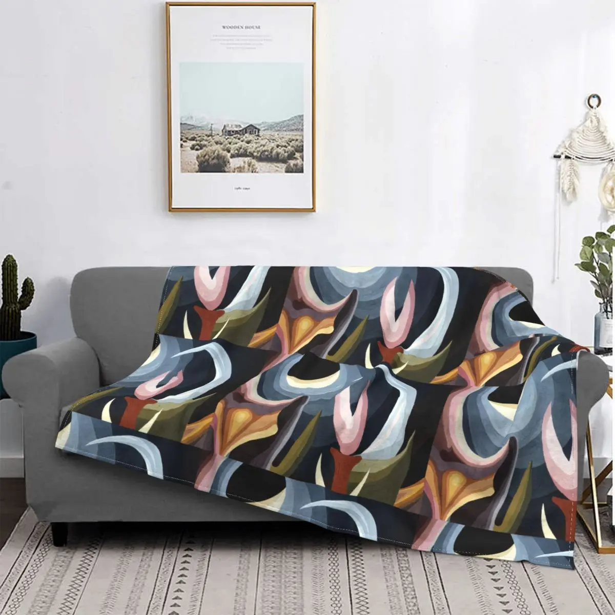 

Коричнево-желтые одеяла в разных оттенках и чёрной гуашью, декоративные флисовые одеяла, плюшевое тонкое одеяло