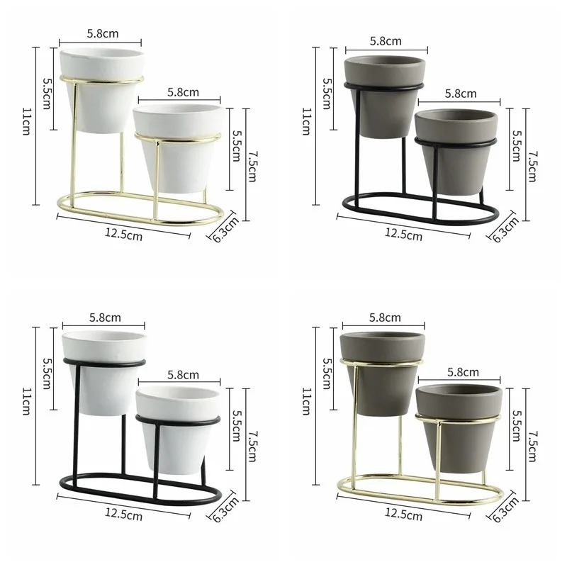 Новые керамические кастрюли современные маленькие цветочные горшки с золотыми