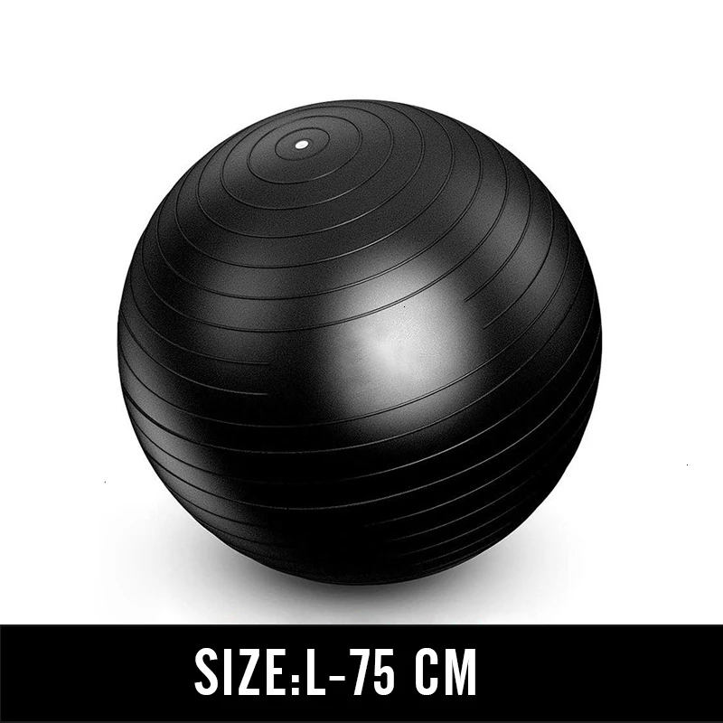 Black 75cm Мужские фитболы с защитой от взрыва 55 см-75 см, мяч для спортзала, профессиональный Пилатес, Йога, фитнес-баланс, стабильный мяч, поддерживает 2200lbs - Цвет: Black 75cm