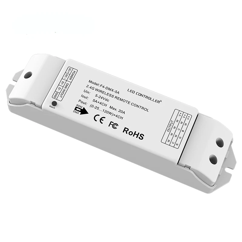 Светодиодный драйвер мощности DMX 5А * 4 канала 20 А 240 Вт 480 выход с затемнением/CT/RGB/RGBW