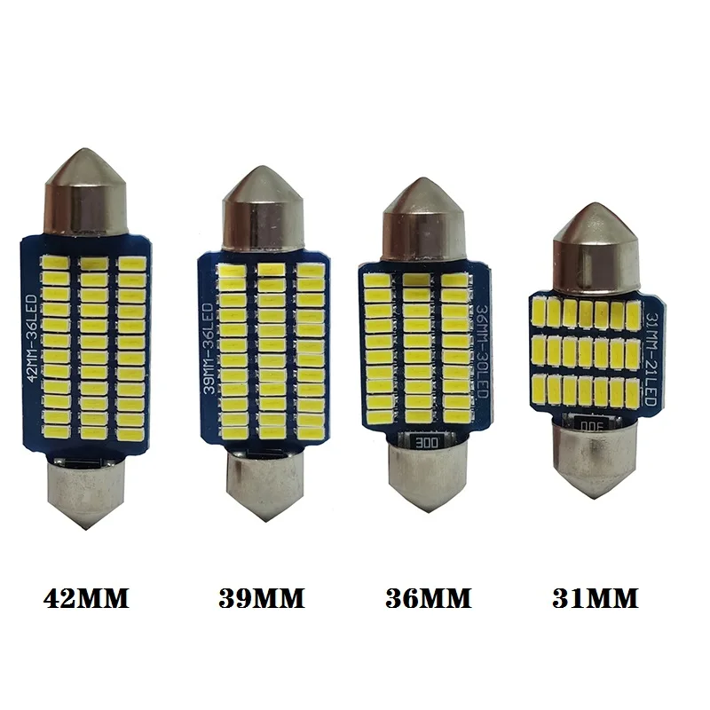 

1X Festoon Car LED Interior Reading Light White 6000K C5W C10W 31mm 36mm 39mm 42mm Auto Room Ceiling Dome Lamp 12V