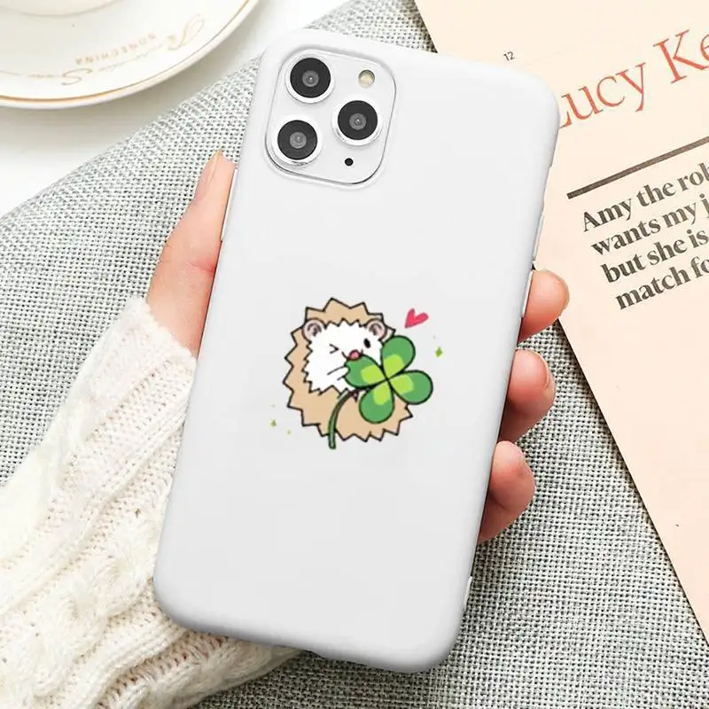 

Animal lovely cartoon hedgehog Phone Case Candy Color for iPhone 11 12 mini pro XS MAX 8 7 6 6S Plus X 5S SE 2020 XR cover funda
