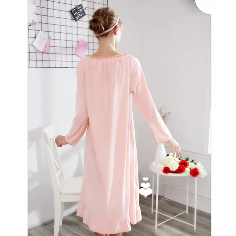 

Women's Homewear Autumn and Winter Women's Nightdress Cute Sweet Single-sided Velvet Sleepwear Women Sleep Tops Nightwear