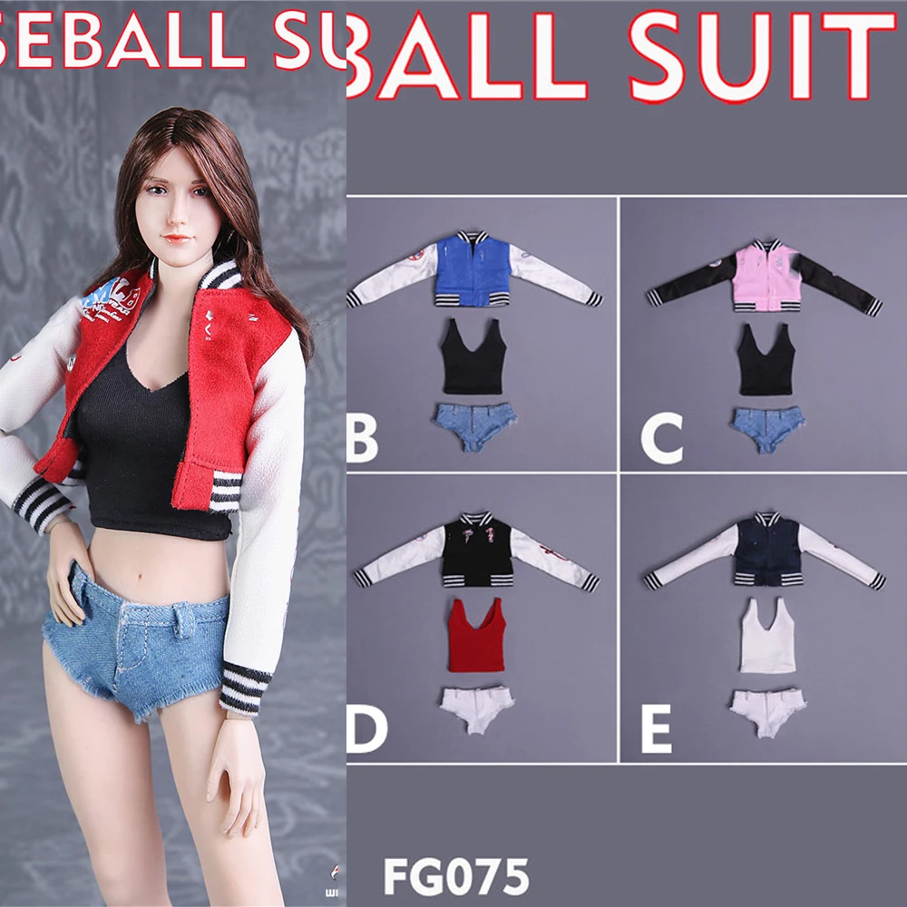 

Hot Sales FG075 1/6 Scale Sexy Clothes Accessory Baseball Uniform Shirt & Vest & Hot Pants Model for 12'' Action Figure Body