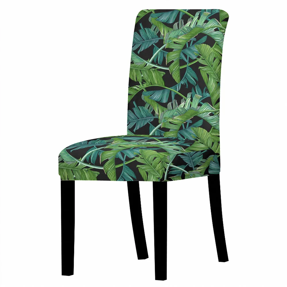 Чехол на стул из спандекса универсальный эластичный чехол с тропическими