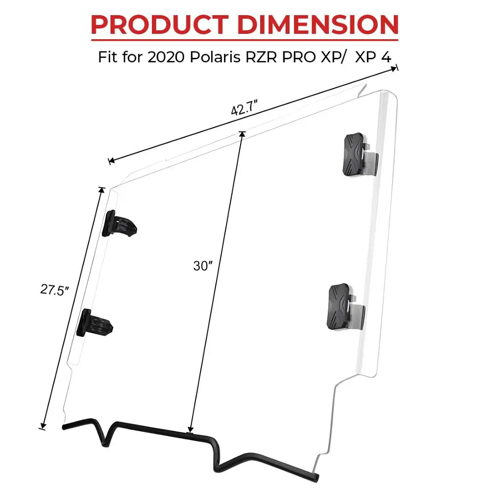 

Windshield for Polaris RZR UTV PC Full Windshield Windscreen with Clamp for Polaris RZR PRO XP 4 2020 2021