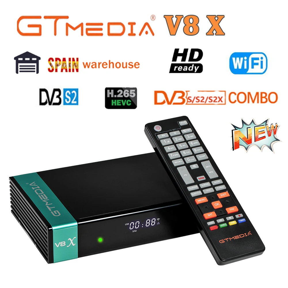 

Best 1080P Full HD DVB-S2 GTMedia V8X Satellite Receiver Support CA H.265 Built-in Wifi V8 Nova Upgrade NO APP Poland Warehouse
