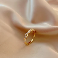 new fashion jewelry fashion ladies design wave zircon opening ring female simple versatile engagement wedding gift