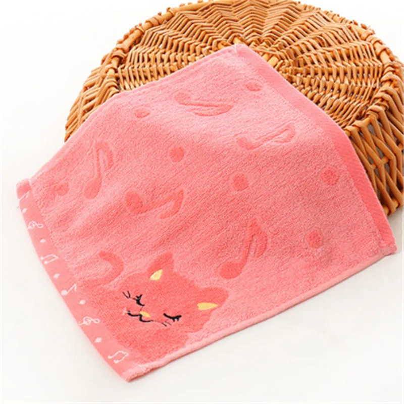 

2019 Hot Sale New Exquisite Design Non-twisted Bamboo Fiber Music Cat Baby Wash Towels Spa Facial Bath Towel bathroom towels