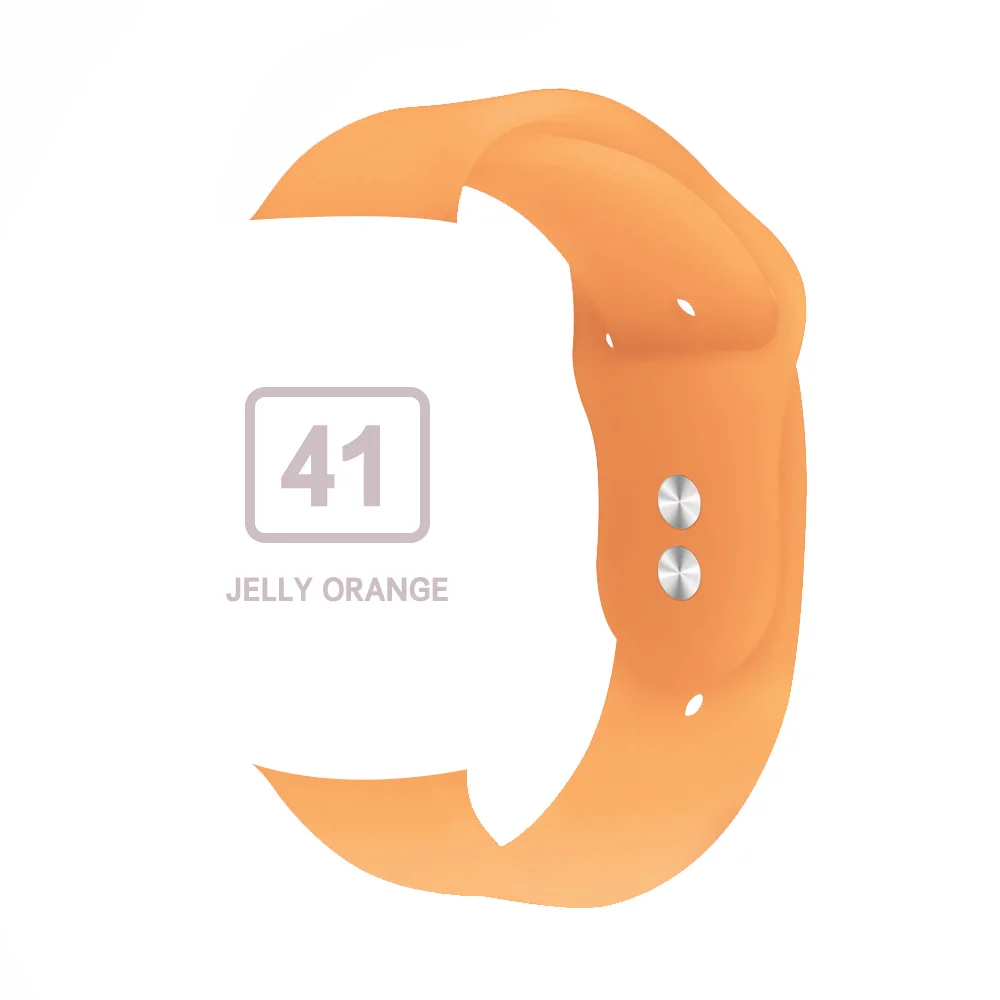 Jelly orange Мягкий силиконовый сменный спортивный ремешок для Apple Watch версии 4, 3, 2, 1, 42 мм, 38 мм, браслет на запястье, ремешок для iWatch 4, 40 мм, 44 мм, спортивный - Цвет ремешка: Jelly orange