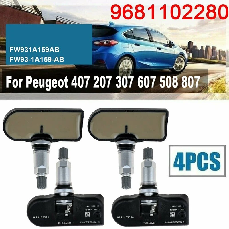 

9681102280 Tyre Pressure Sensor TPMS 433MHz for Peugeot 407 207 307 607 508 807 Citroen C4 5 6 7 8 Tire Pressure Sensor
