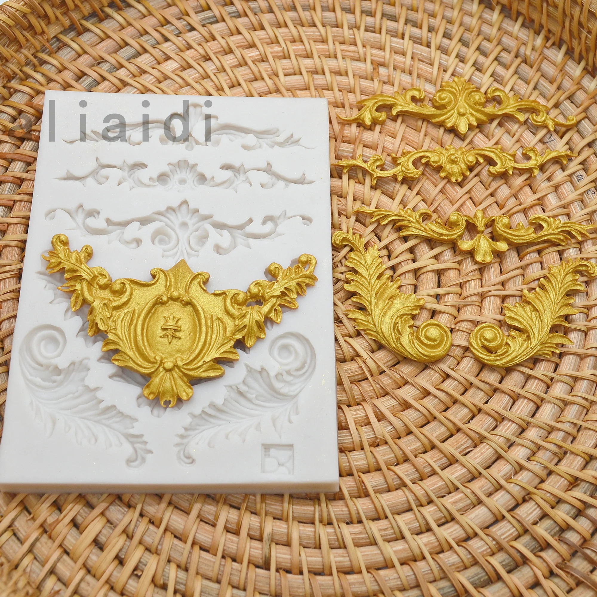 

DIY Lace Flower Vine Pattern Silicone Cake Molds Mat Fondant Cake Decorating Tools Silicone Chocolate Candy Mould X8