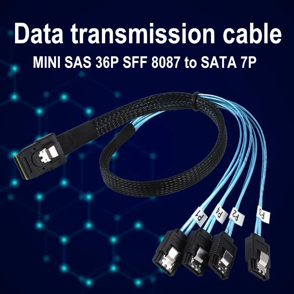 G0101 0 5 м кабель MINI SAS 36P с волокнно Оптической вилкой 8087 до 4 SATA 7P разделительный
