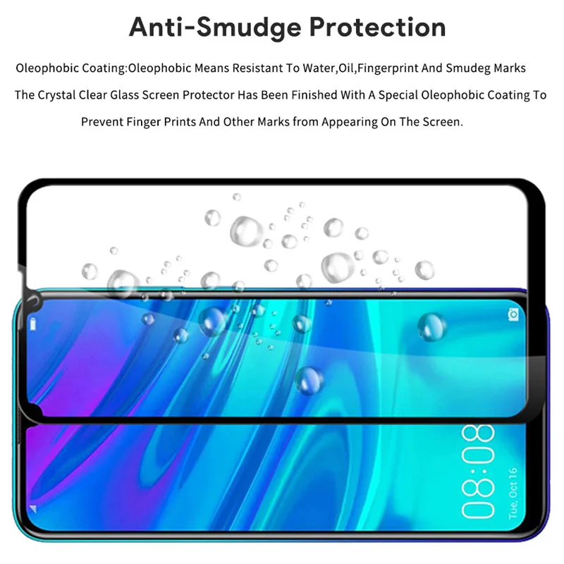 Взрывобезопасное закаленное стекло для Huawei Y6 2019 Y7 Prime Pro полная стеклянная
