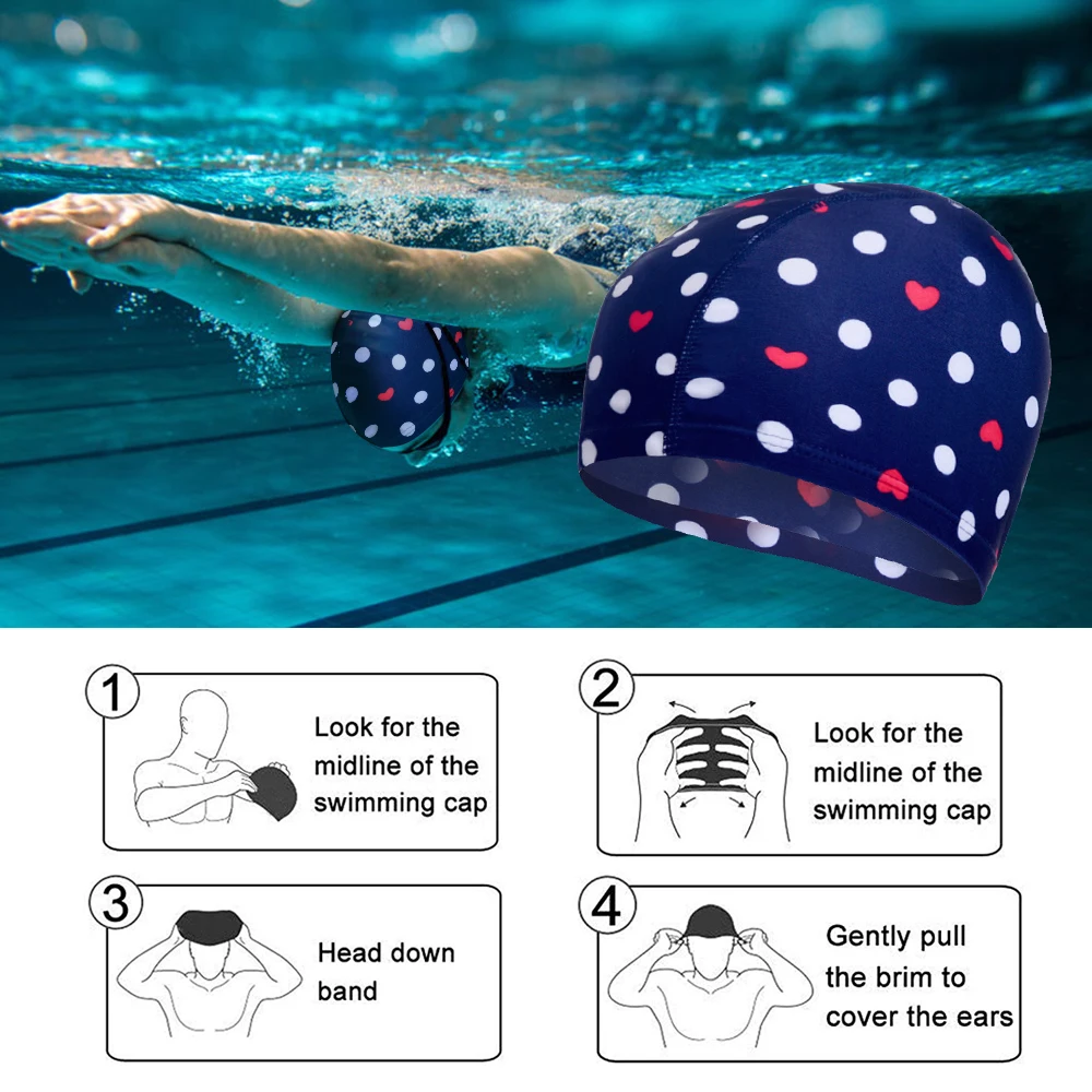 Водонепроницаемая силиконовая шапочка для купания цветная резиновая взрослых