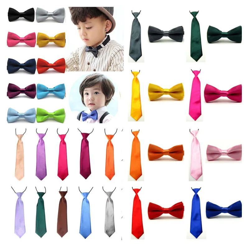 2 предмета детские галстуки бабочки для мальчиков однотонные Галстуки новые