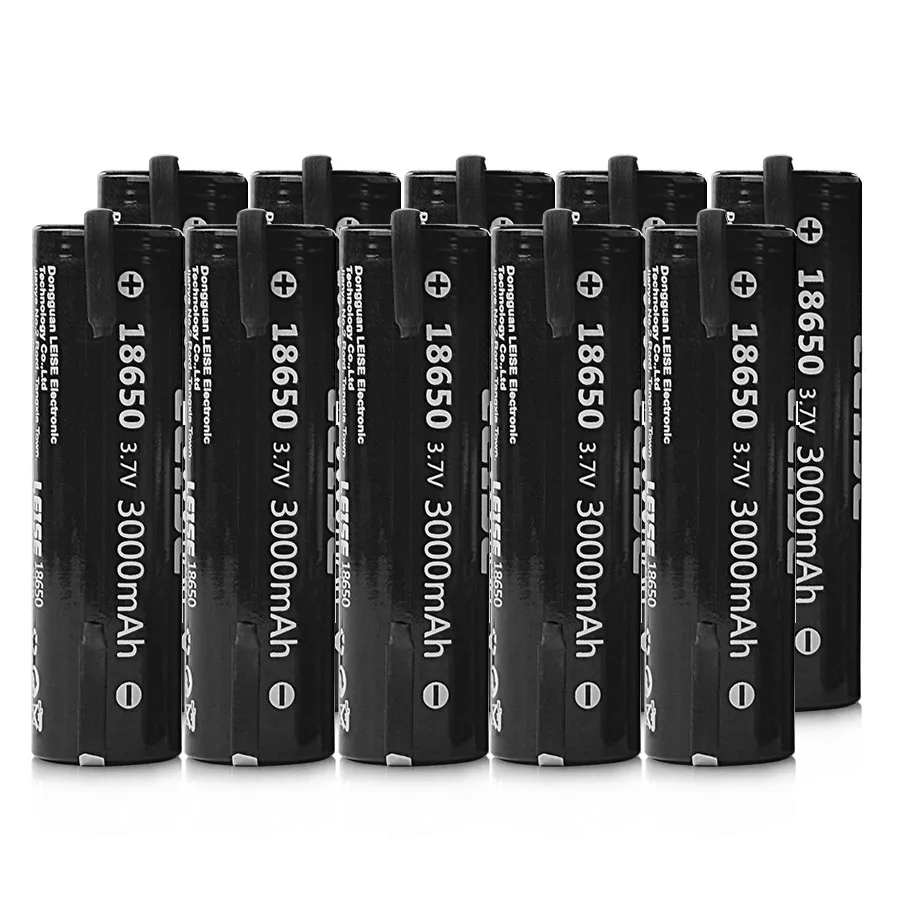 10pcs Новая Leise 18650 3000mah 3,7 V Плоская верхняя литий-ионная литиевая Оригинальная Аккумуляторная батарея с сварочным никелевым листом для банка питания - Цвет: 10pcs