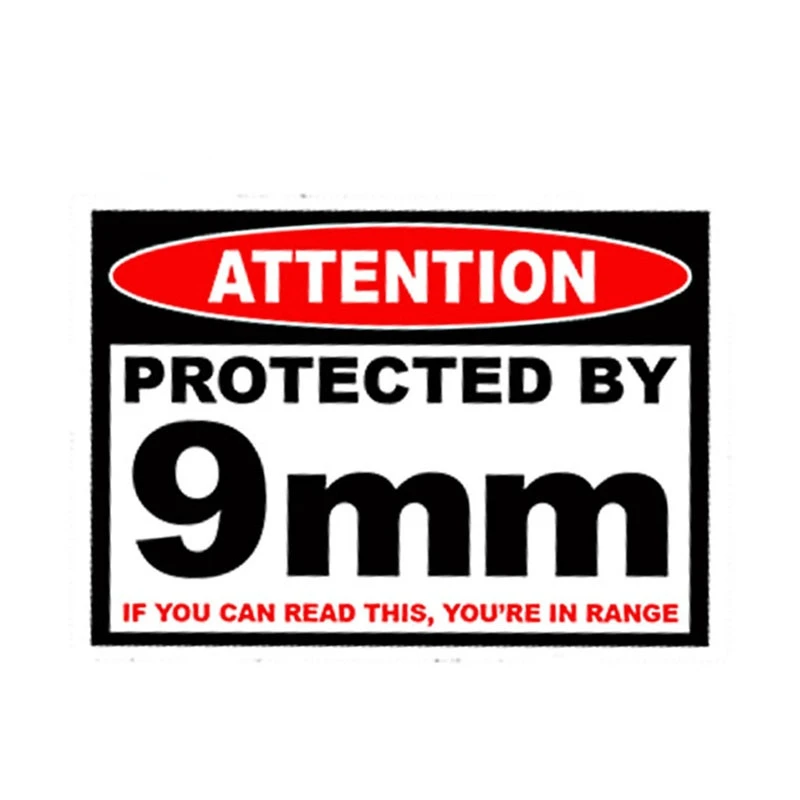 

Car Styling Protected 9 mm Warning Sticker Pistol Gun Case Safe Ammo Box 9 mmAmendment Car Sticker 13cm*9.75cm