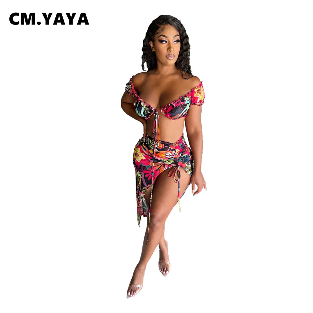 

См. «Несокрушимая Механическая Для женщин комплект с принтом короткий рукав Повязки Топы Гофрирование юбки средней длины с разрезом, набор ...