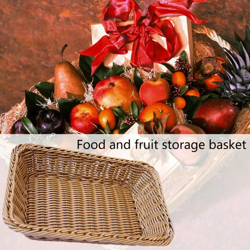 Плетеная корзина из ротанга для хранения фруктов и овощей кухонная коробка