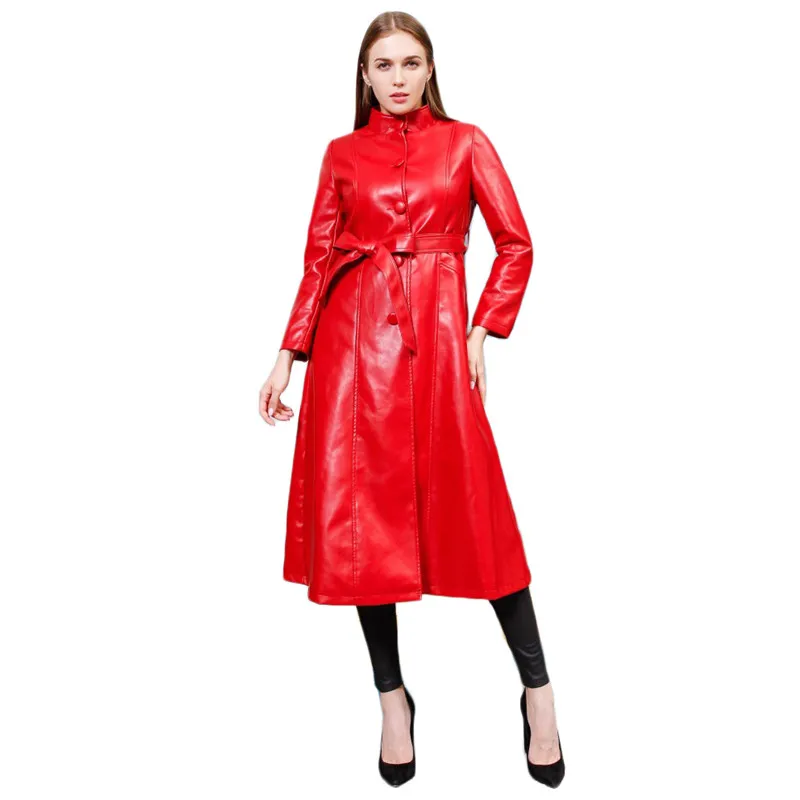 

Тренч Женский, красный, черный, L-4XL, размера плюс, свободный, Осень-зима 2020, новая мода, с добавлением хлопка, теплая ветровка LD1390