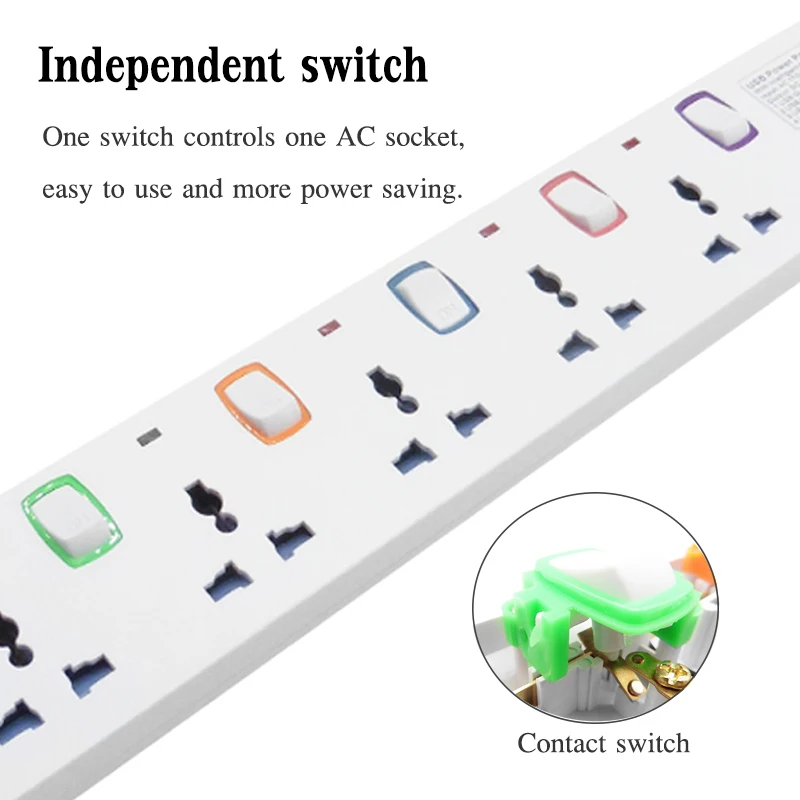 multifunctional intelligent platoon lightning protection overload protection tow wire board 4usb 3 2a fast charger 1 5m cable free global shipping