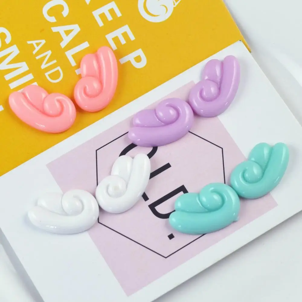 10 пар в комплекте Kawaii Смола ремесло с крыльями ангела полимерные Стразы плоские