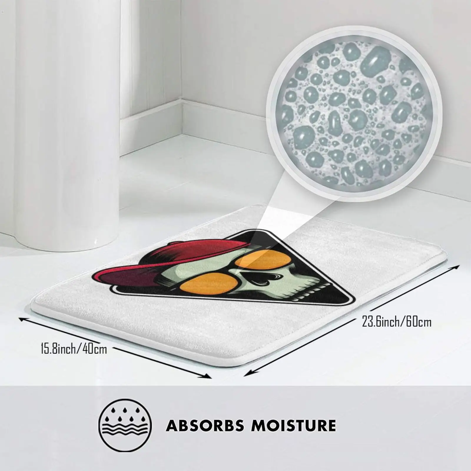 Крутой коврик с черепом недорогой трендовым дизайном нескользящий для входной